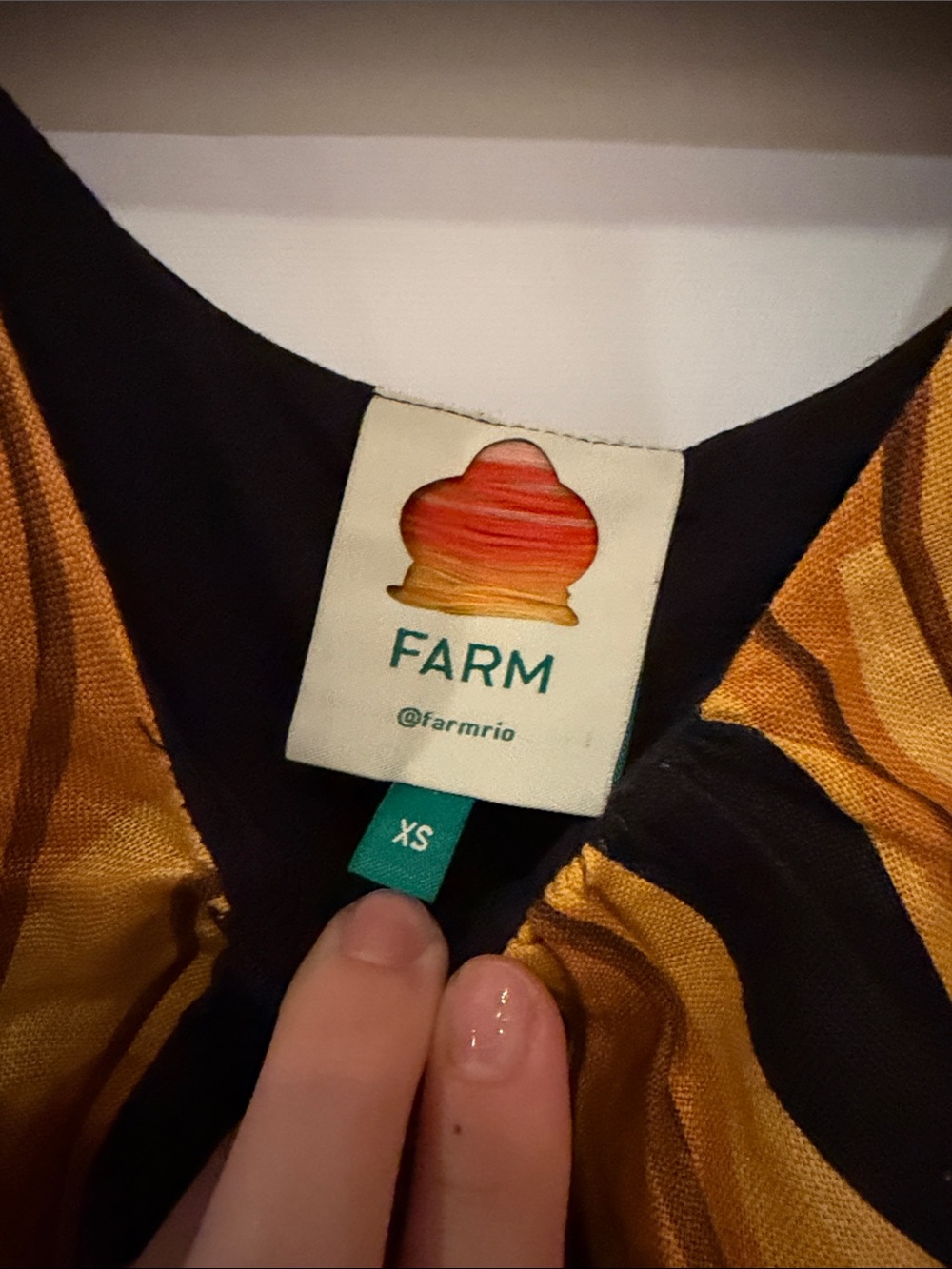 FARM Rio Black Mini Dress with Bold Yellow Leaf Print - Picture 2 of 3